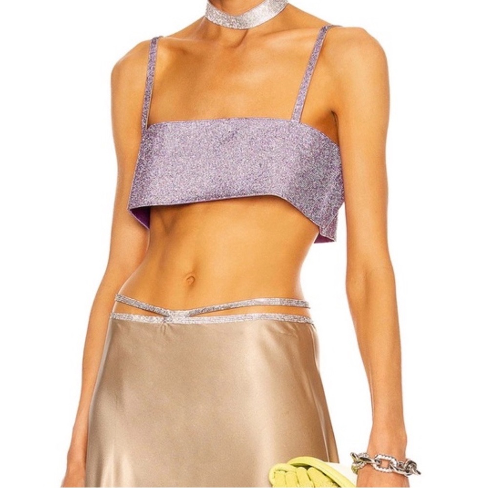 DA Veamor silver rhinestone crop top Size S